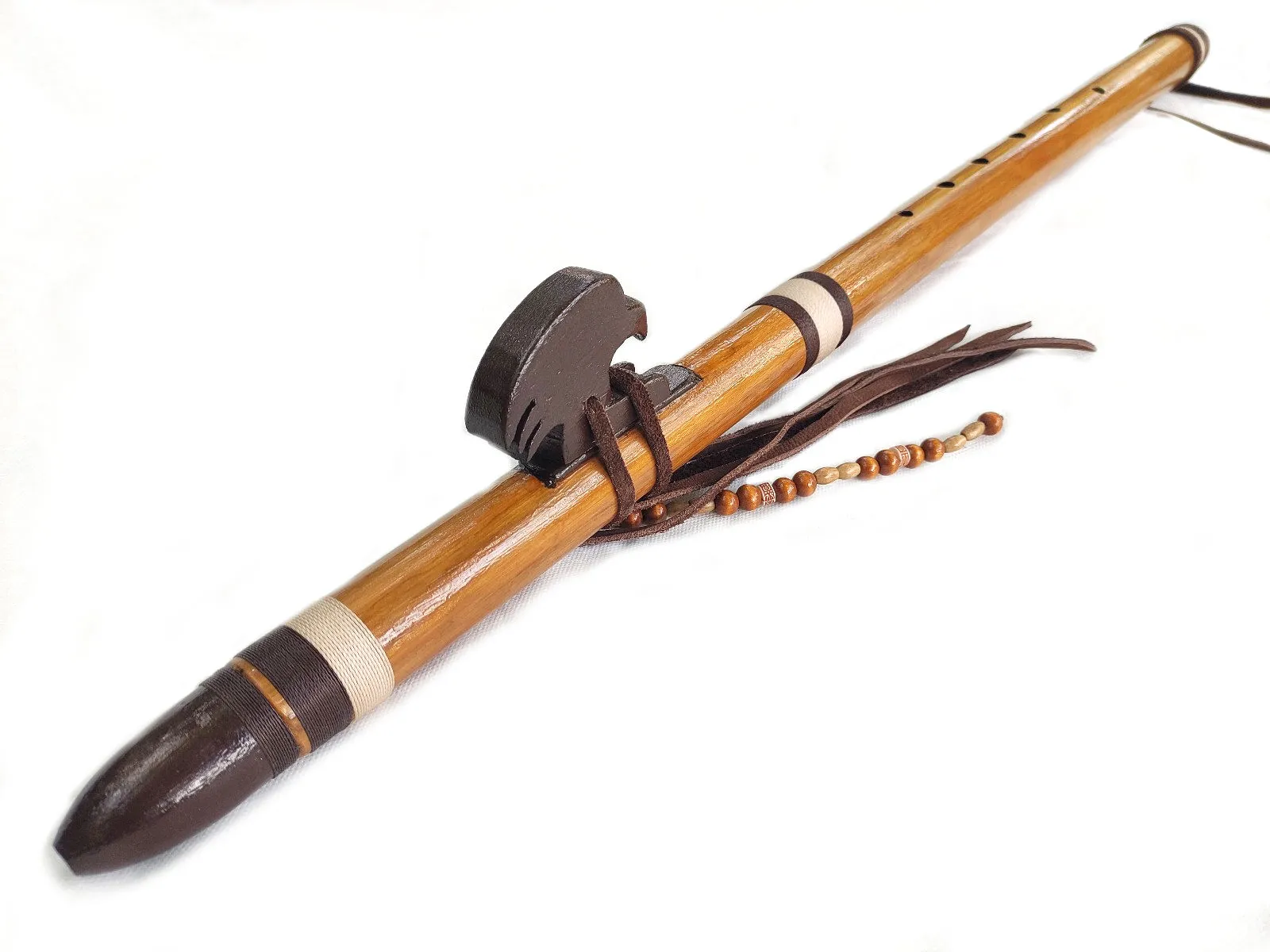 Flauta Nativa Natural C(Dó) com bocal de madeira
