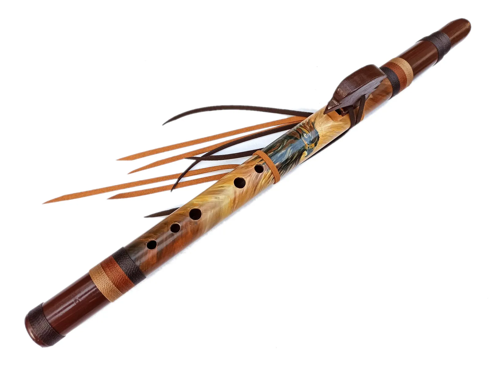 Tótem de águila pintada de flauta nativa - Ashar