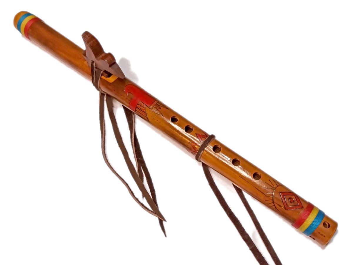 Flauta Nativa Ashar - Série Tribal Pássaro Vermelho - Estilo Nativa Americana