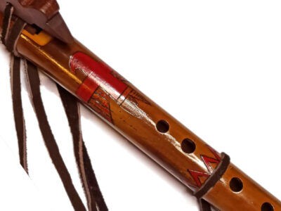 Flauta Nativa Ashar - Série Tribal Pássaro Vermelho - Estilo Nativa Americana