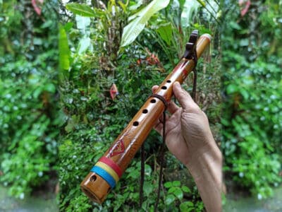 Flauta Nativa Ashar - Série Tribal Pássaro Vermelho - Estilo Nativa Americana