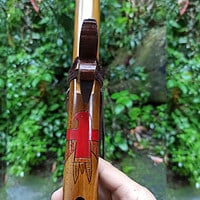 Flauta Nativa Ashar - Série Tribal Pássaro Vermelho - Estilo Nativa Americana