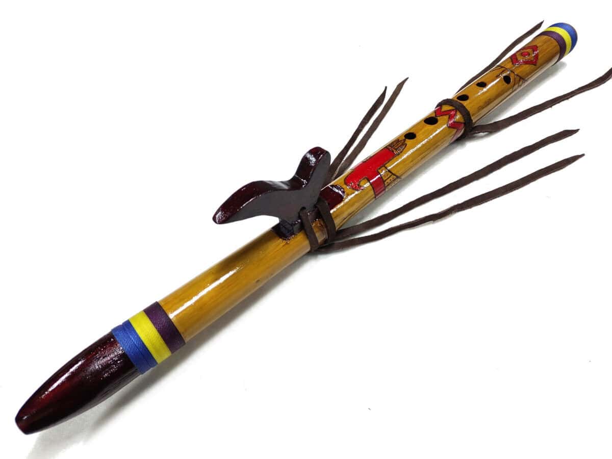 Flauta Nativa Ashar - Série Tribal Pássaro Vermelho - Estilo Nativa Americana