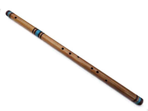 Flauto Bansuri Indiano In Bambù - 55 Cm, 5/G, Realizzato A Mano Con Custodia In Velluto