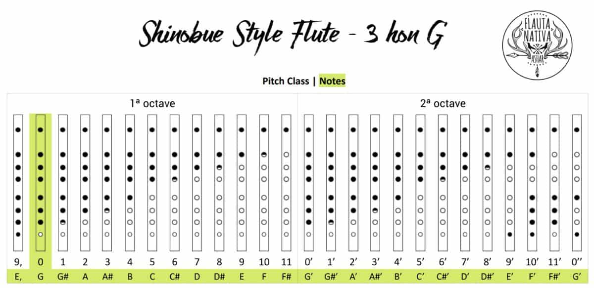 Flauta Estilo Shinobue - 3 hon - G 1