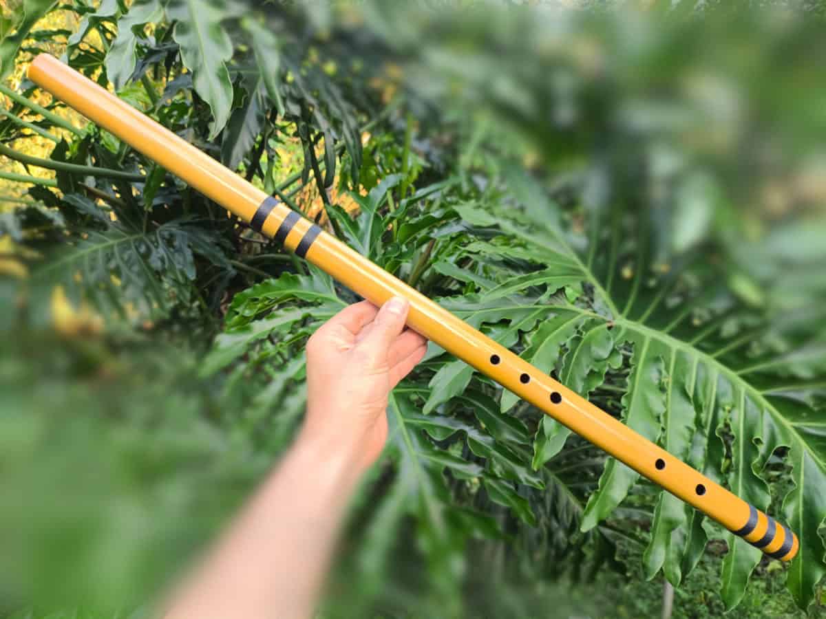 Flauta Estilo Caval Romena com Bisel - A - Bambu Especial - Imagem 2